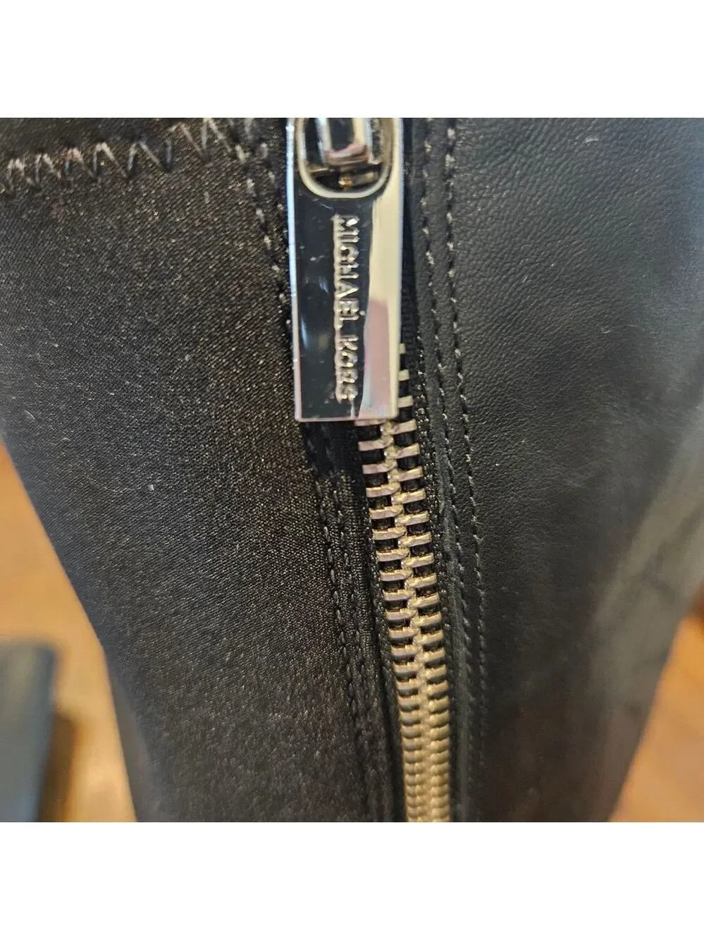 Women's Michael Kors Leather Hamilton Collection Black Knee-High Riding Boots 7